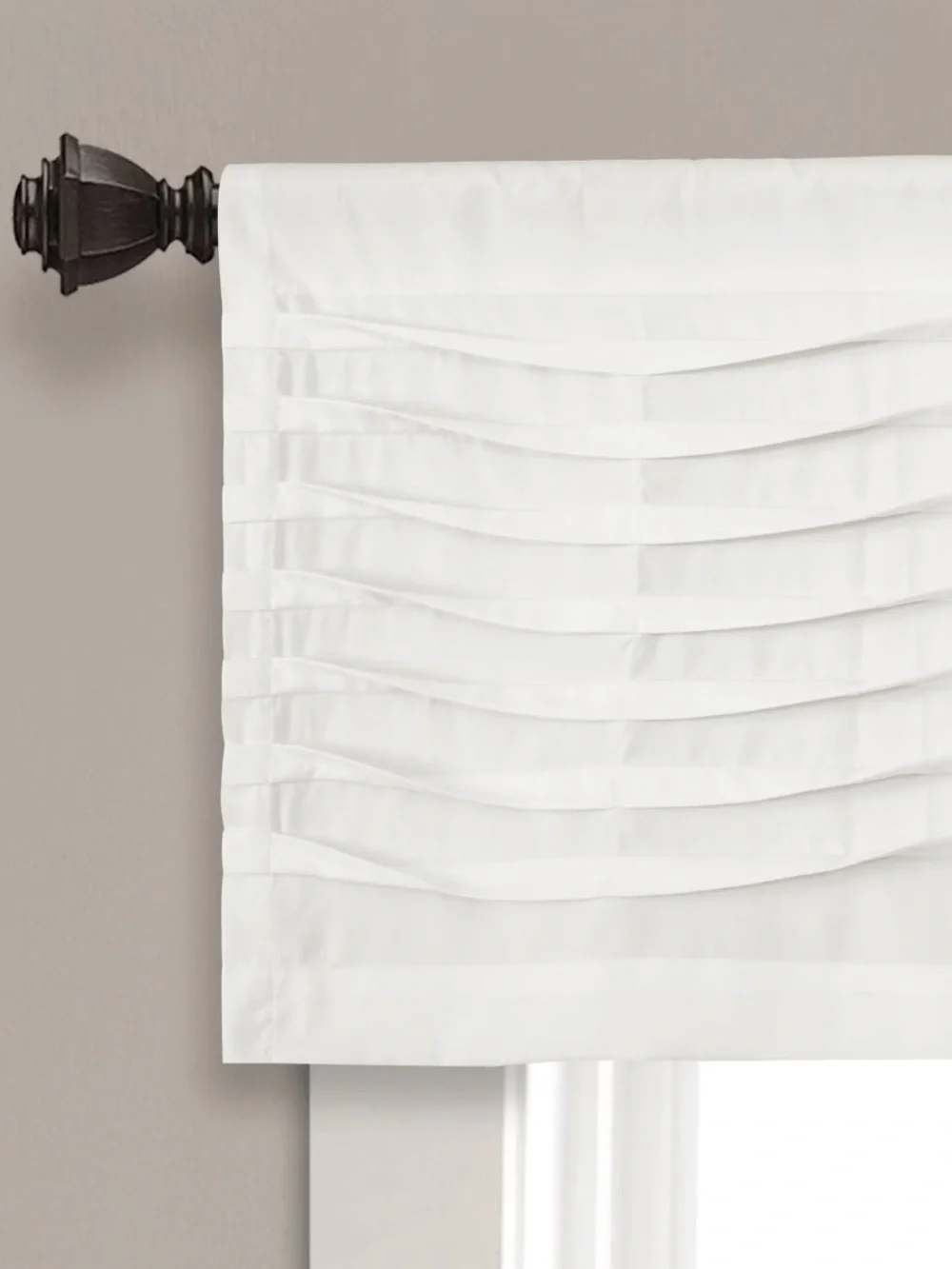 TWO wave Texture Valance White - Lush Décor: Valance, Solid Pattern, 18